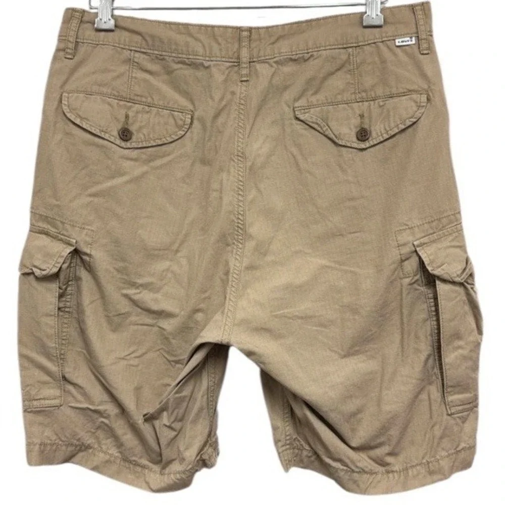 Levis Mens Cargo Shorts Khaki Tan Utility Gorpcore Hiking WaterLess Size 34